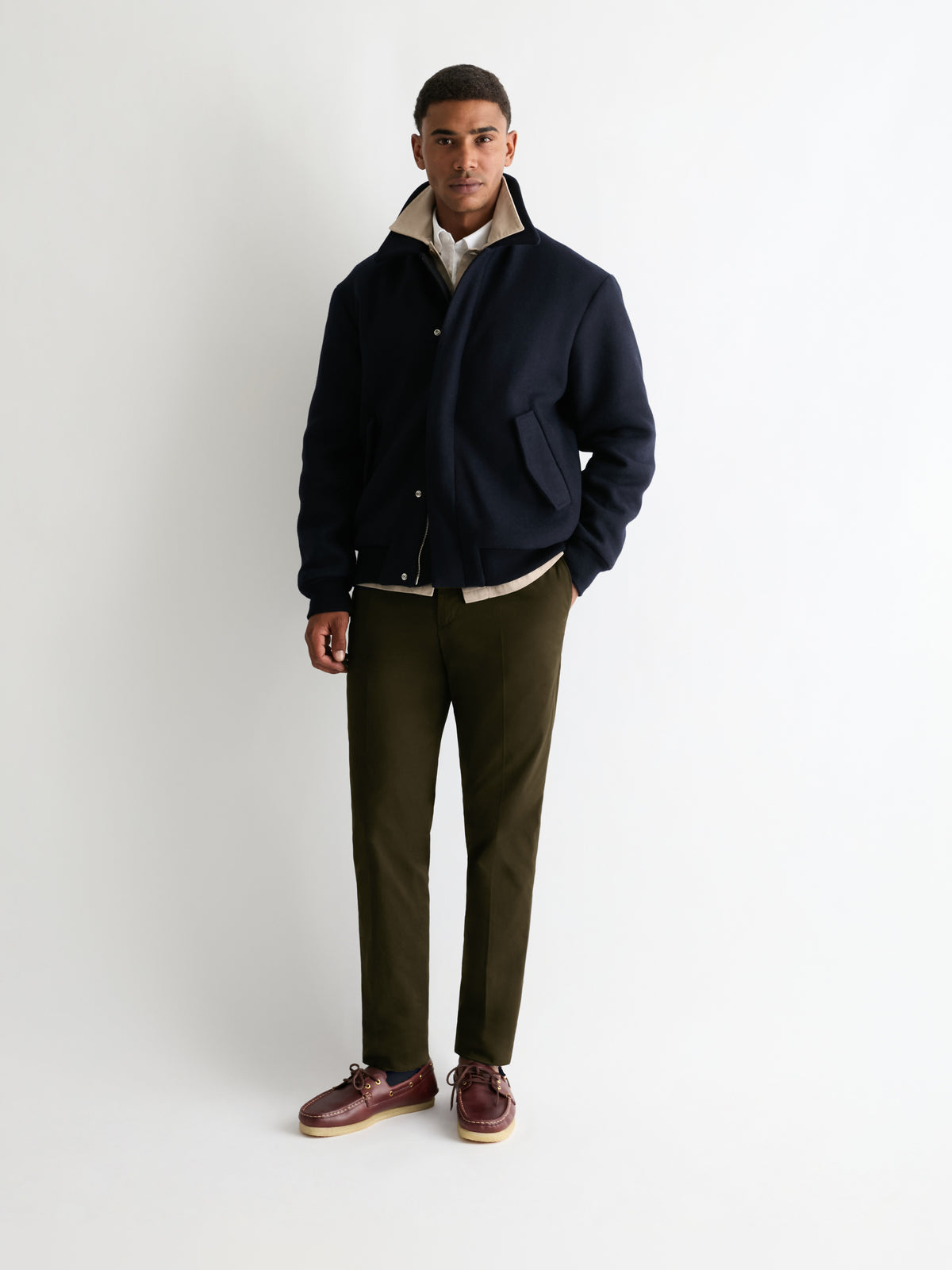 The 24 Trouser Slim-Straight || Dark Olive | Stretch Cotton, image 3
