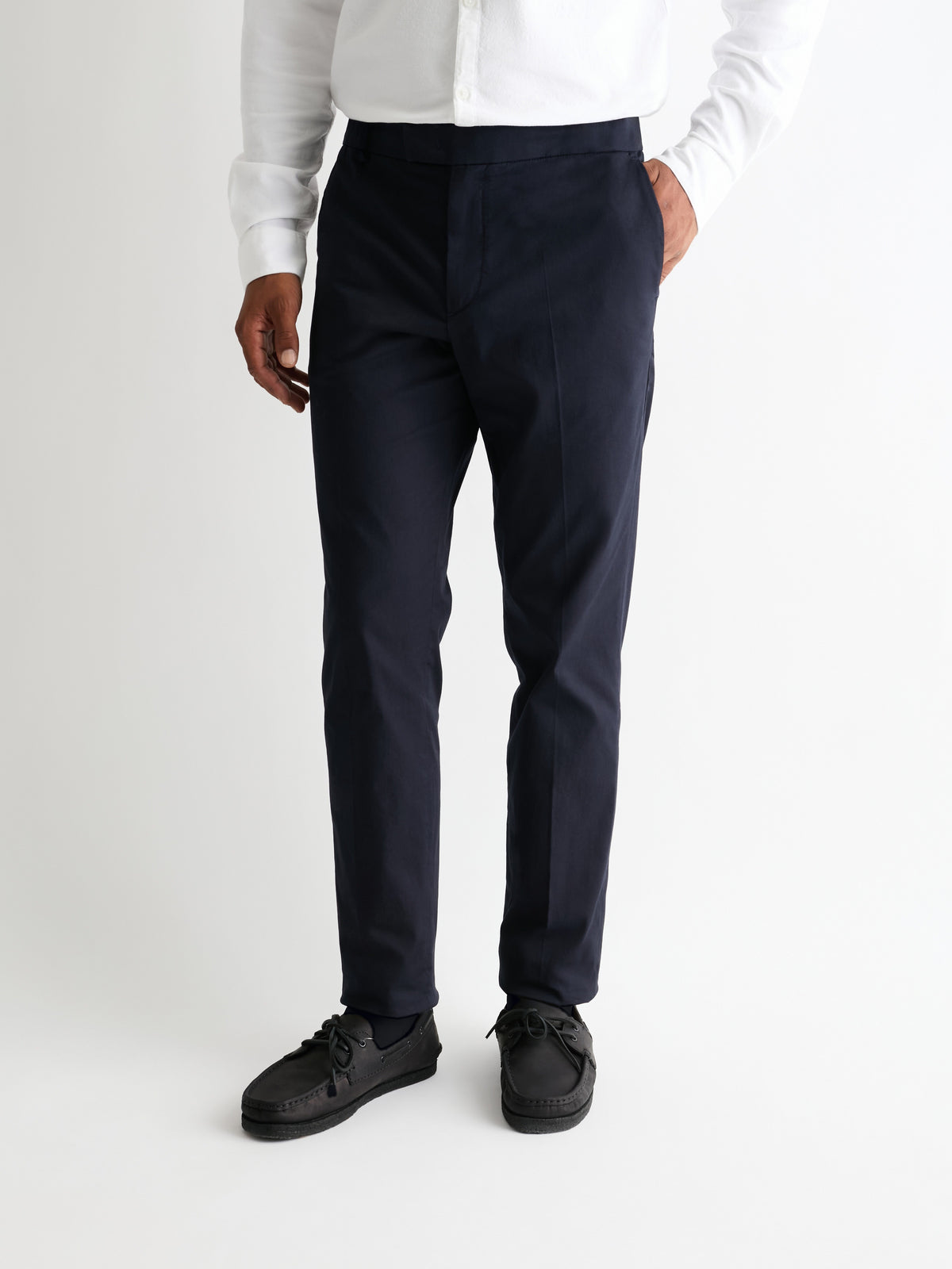 The 24 Trouser Slim-Straight || Navy | Stretch Cotton, image 1