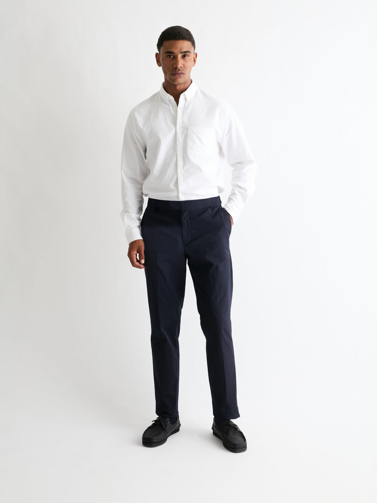 The 24 Trouser Slim-Straight || Navy | Stretch Cotton, image 3