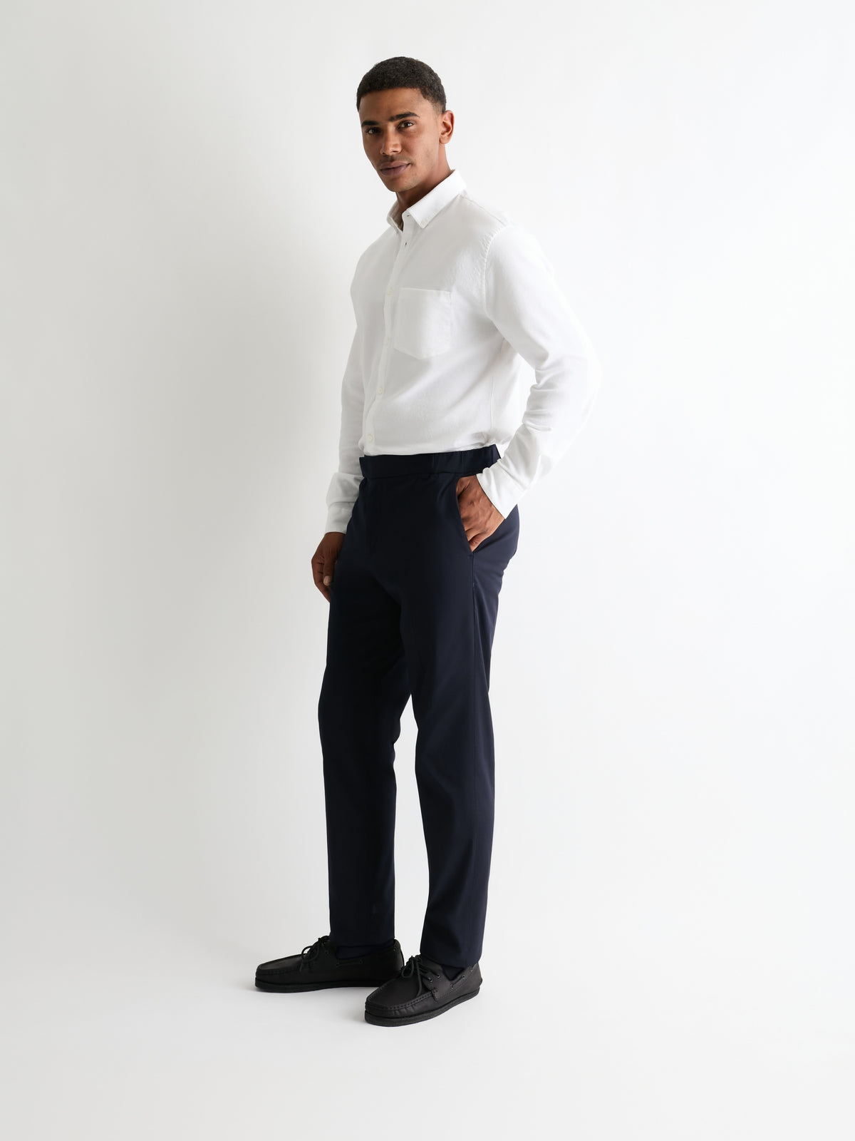 The 24 Trouser Slim-Straight || Navy | Stretch Cotton, image 4