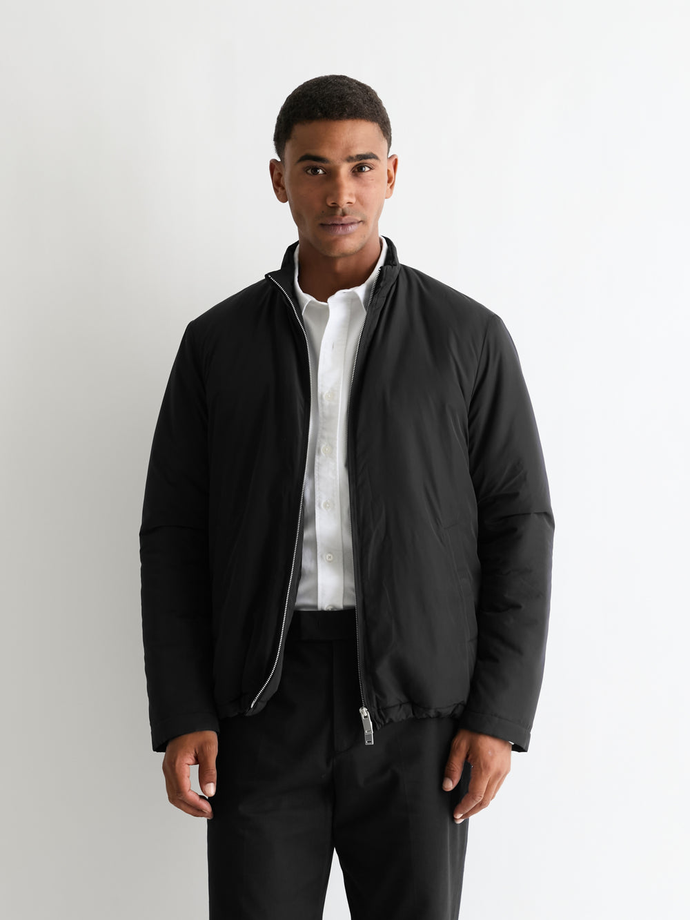 The 360° Thermal Jacket Funnel Neck, Black, front