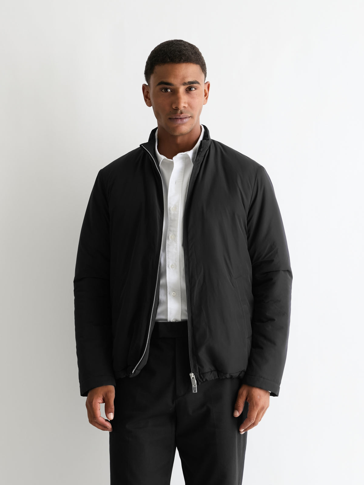 The 360° Thermal Jacket Funnel Neck, Black, front