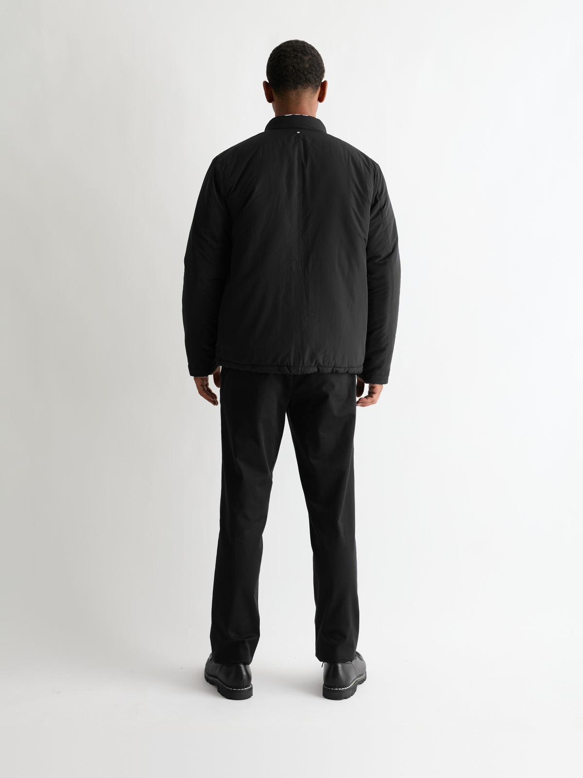 The 360° Thermal Jacket Funnel Neck, Black, back, full length