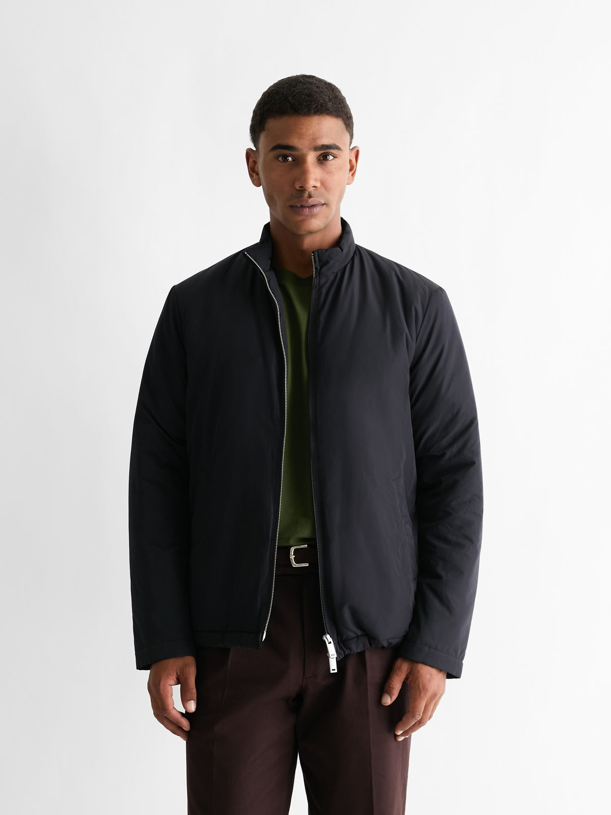 The 360° Thermal Jacket Funnel Neck, Navy, front
