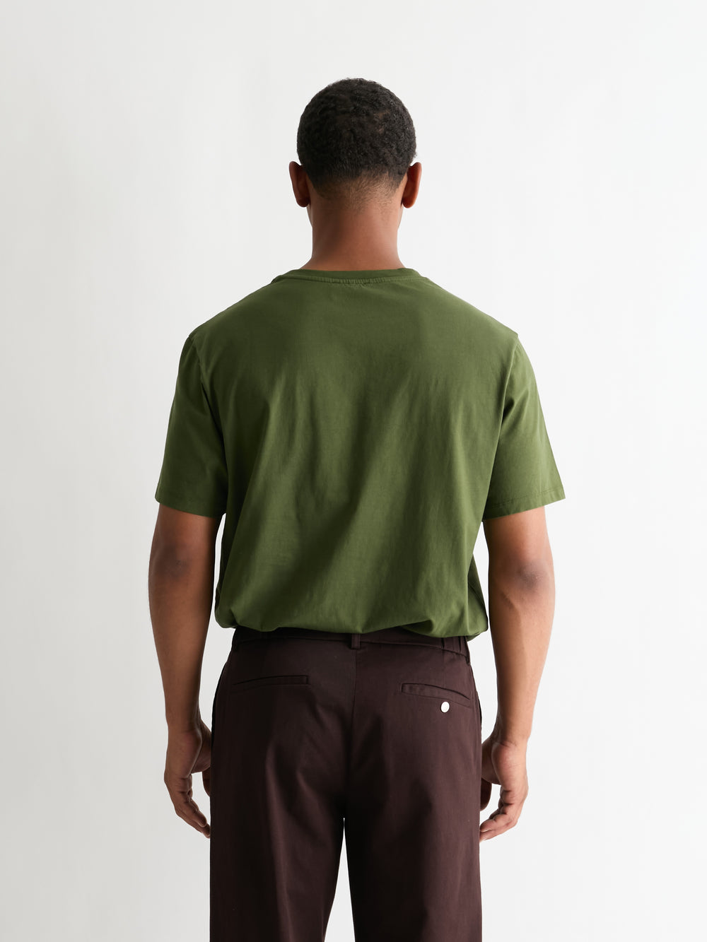 The Heavyweight Tee in Dark Olive, back