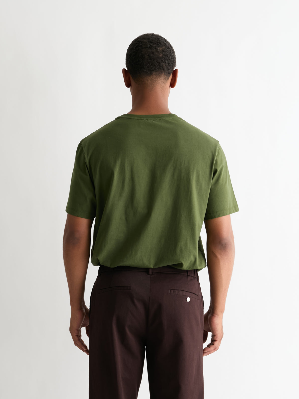 The Heavyweight Tee in Dark Olive, back