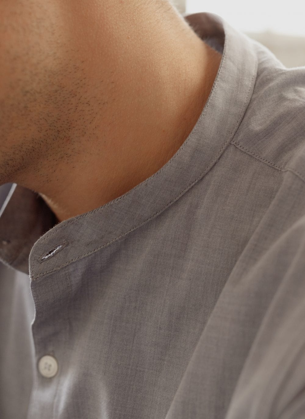 The All Day Shirt || Navy-Chambray | Collarless