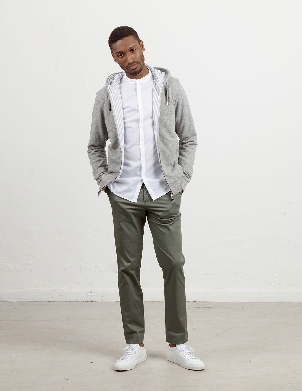 The Classic Hood || Grey-Marl | Marmi Stripe