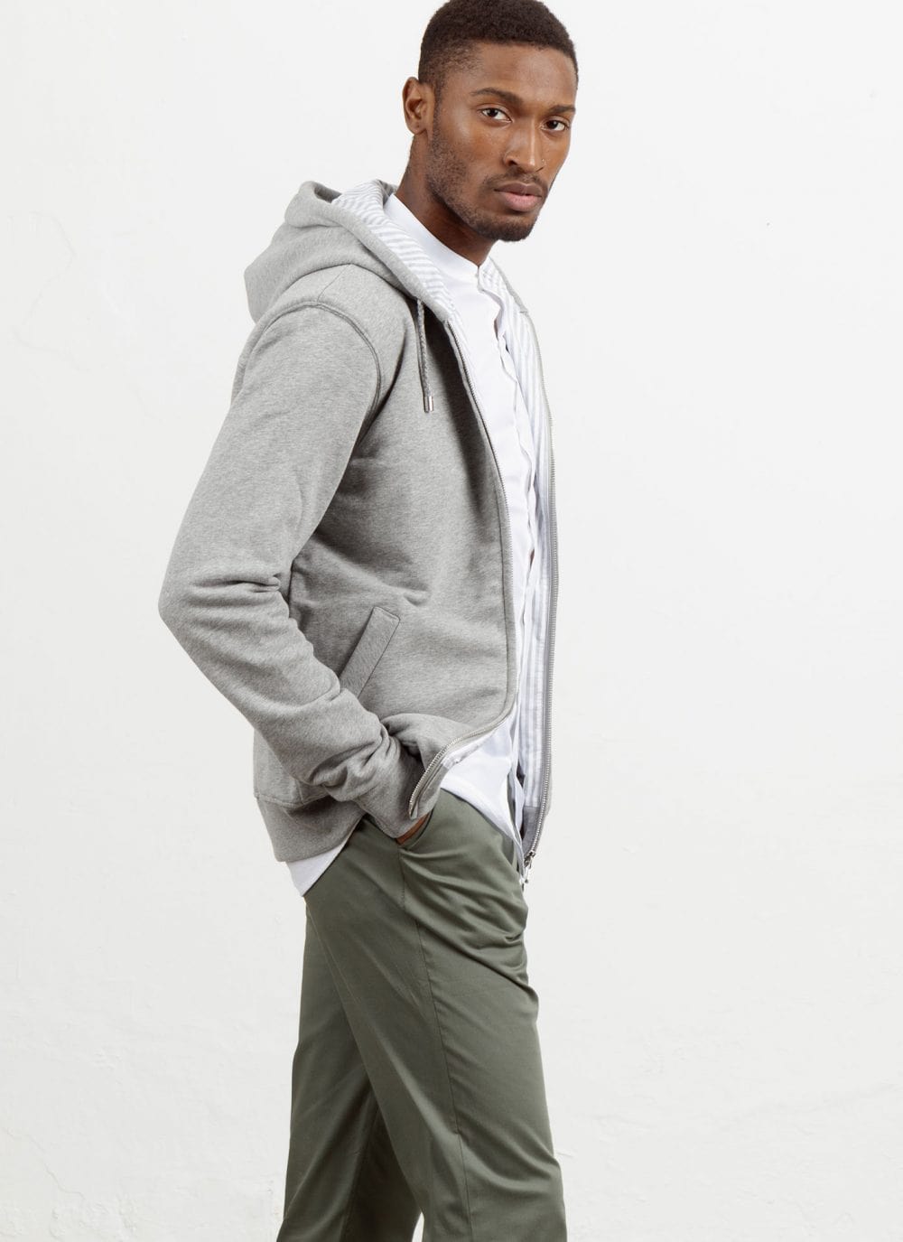 The Classic Hood || Grey-Marl | Marmi Stripe