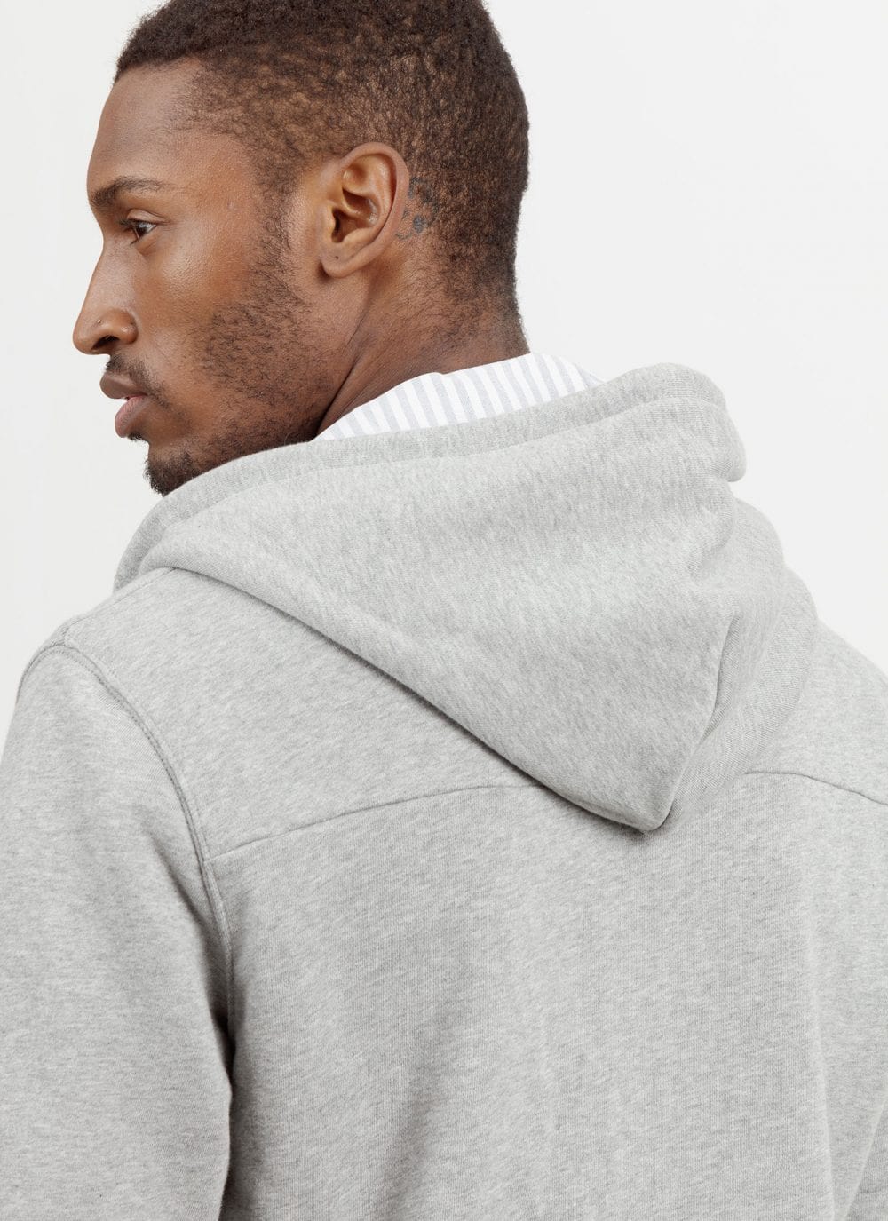 The Classic Hood || Grey-Marl | Marmi Stripe