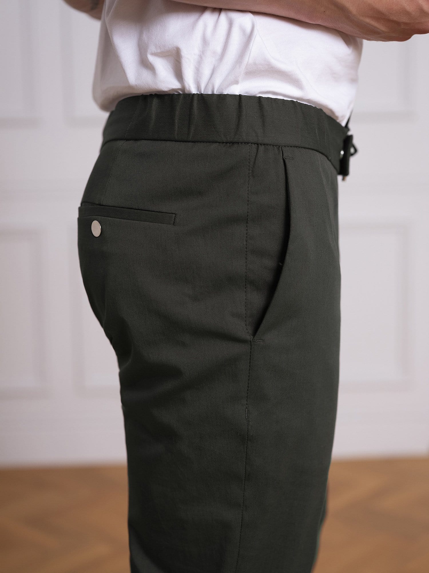 The 24 Trouser || Green Slate | Stretch Cotton