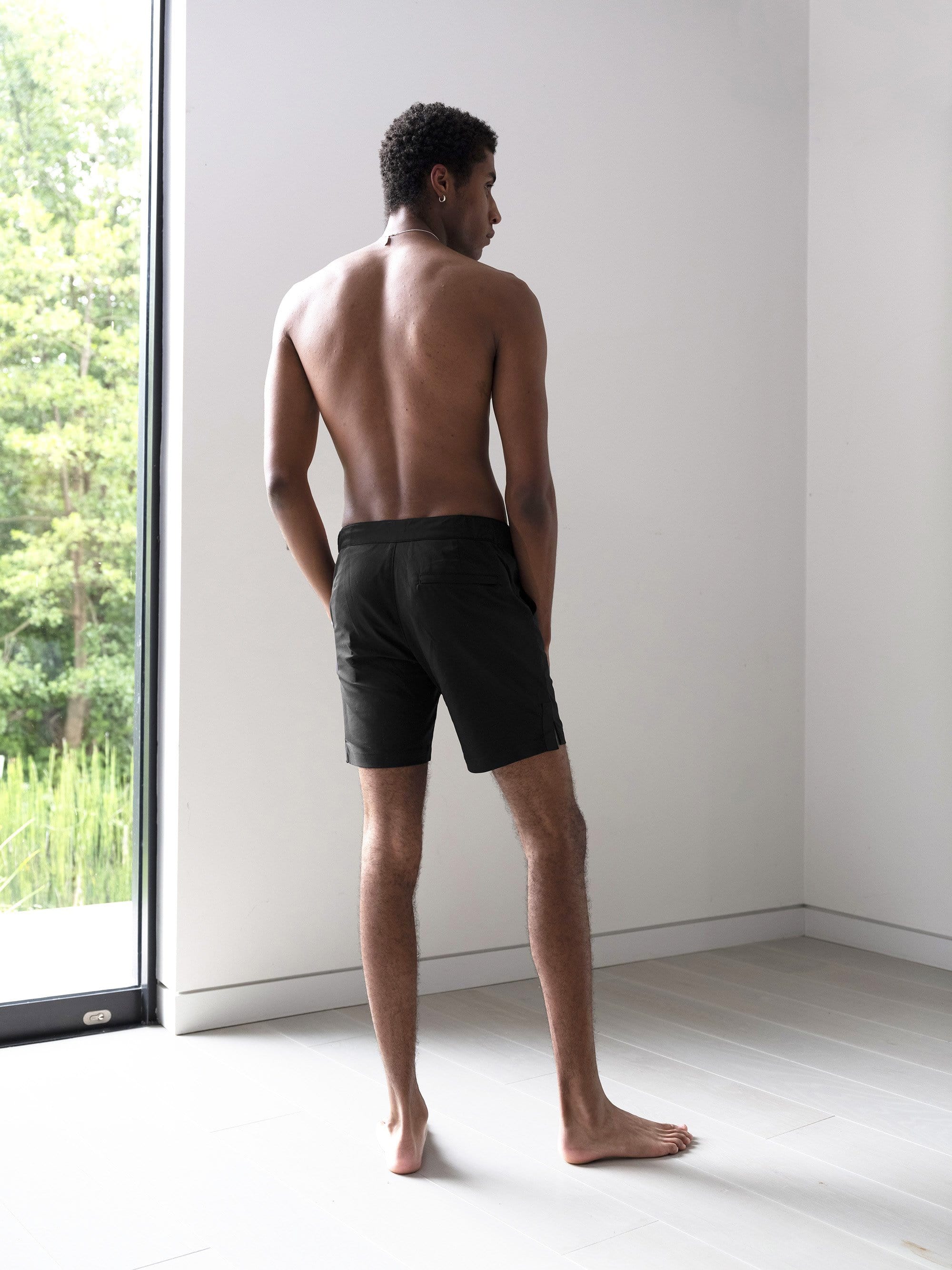 The Anywear Swim Short || Black | Recycled nylon without netting