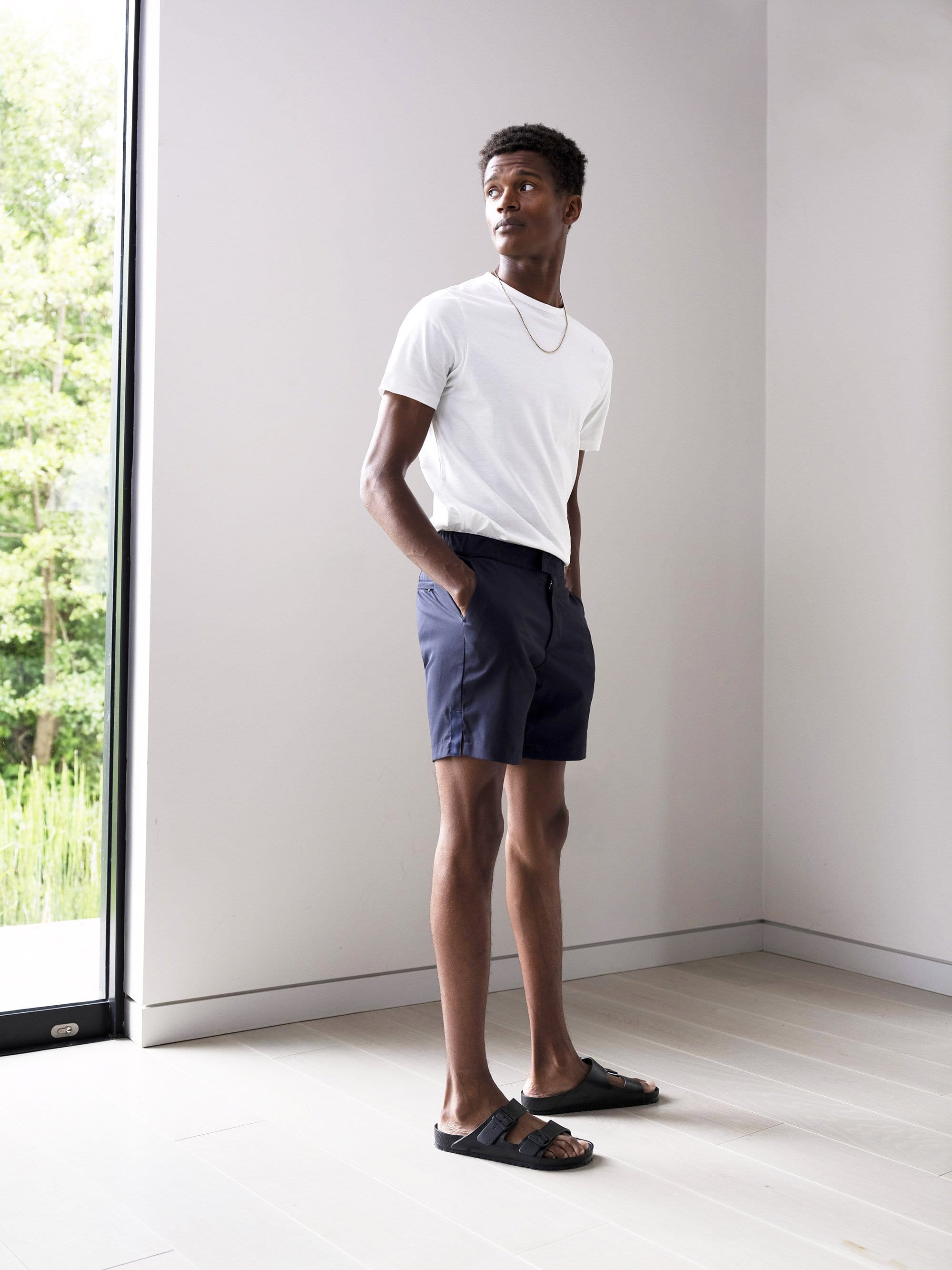 The Anywear Swim Short || Navy | Recycled nylon with netting