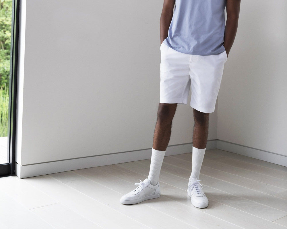 The 12 Shorts 9" || Chalk | Stretch Cotton