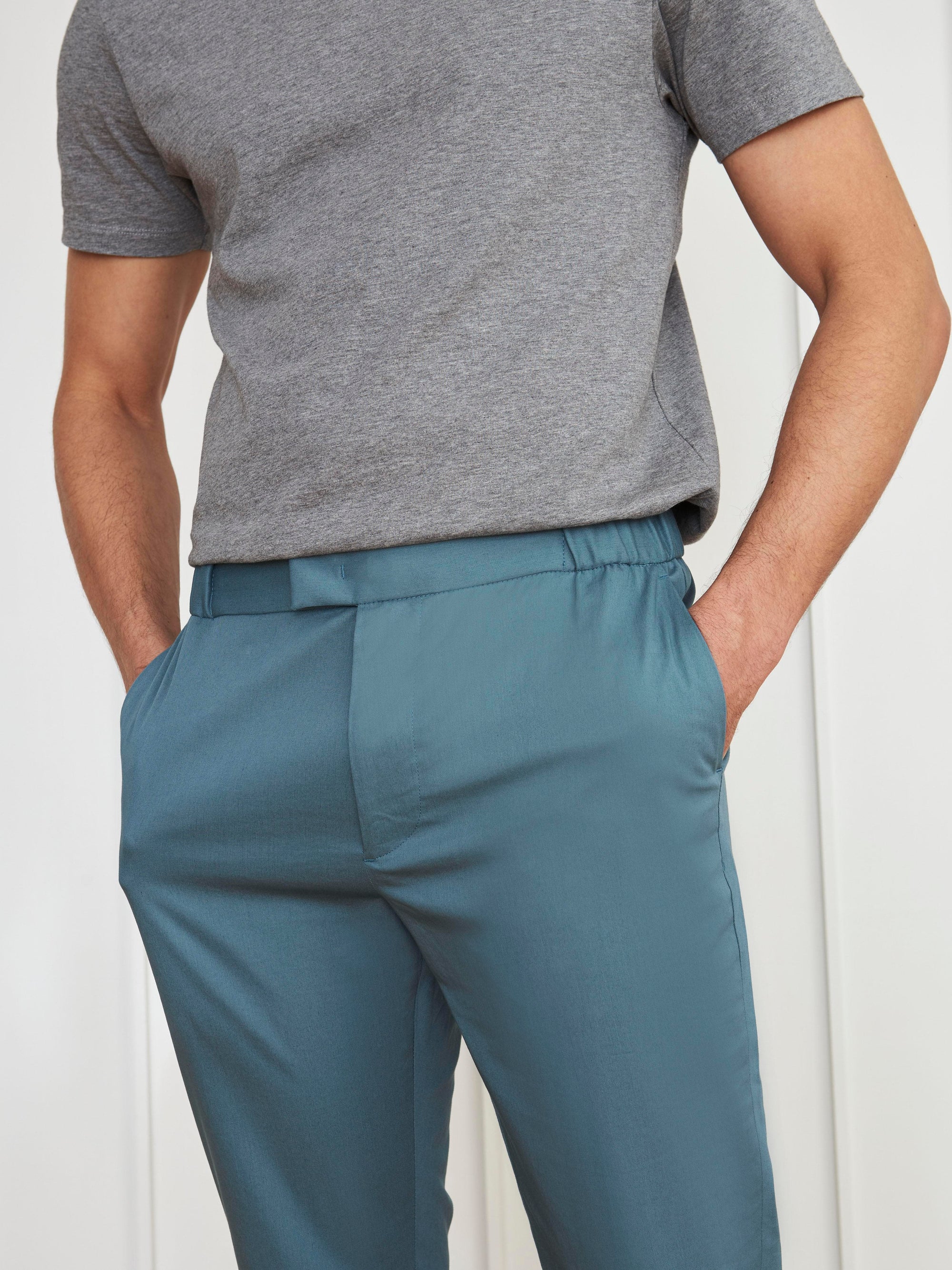 The 24 Trouser || Ice Blue | Stretch Cotton