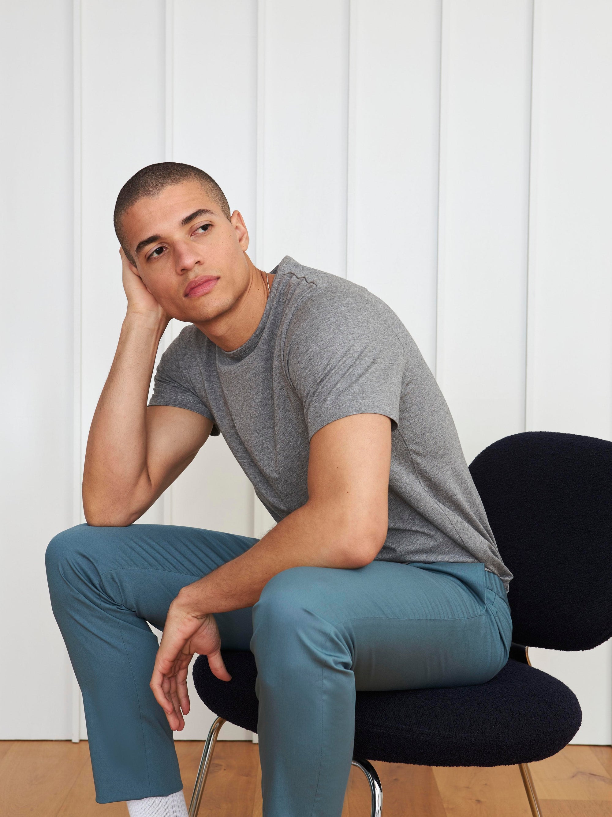The 24 Trouser || Ice Blue | Stretch Cotton