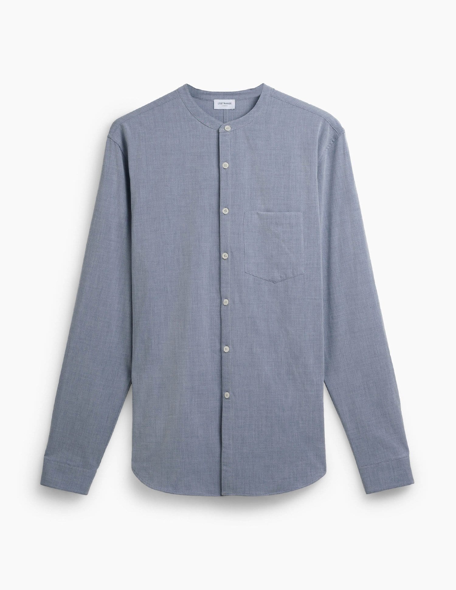 The All Day Shirt || Navy-Chambray | Collarless