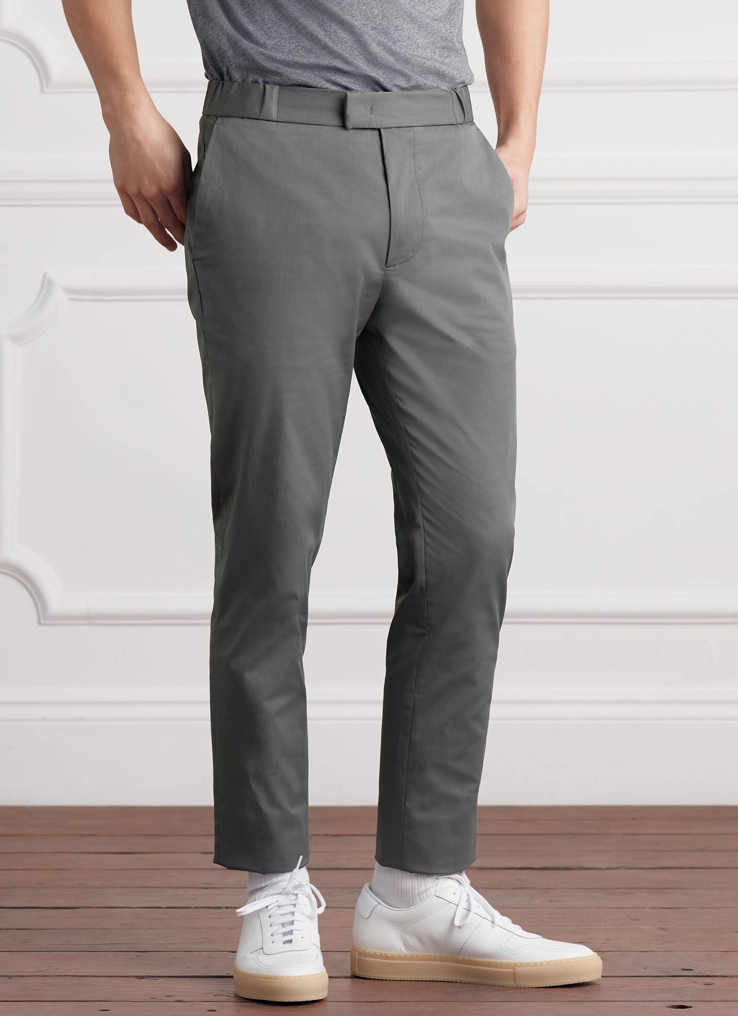The 24 Trouser || Moss Grey | Stretch Cotton