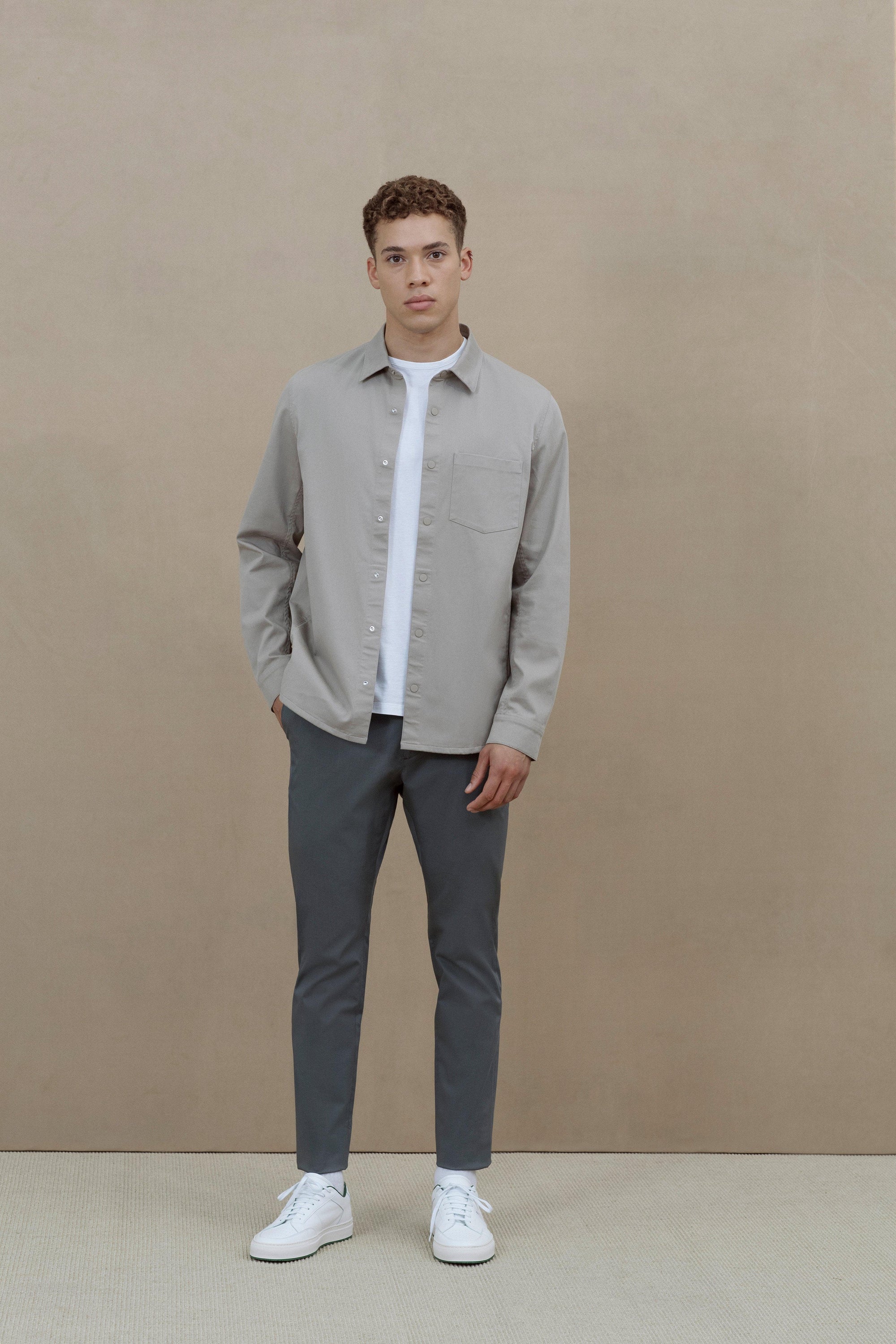 The 24 Trouser || Powder Grey | Stretch Cotton