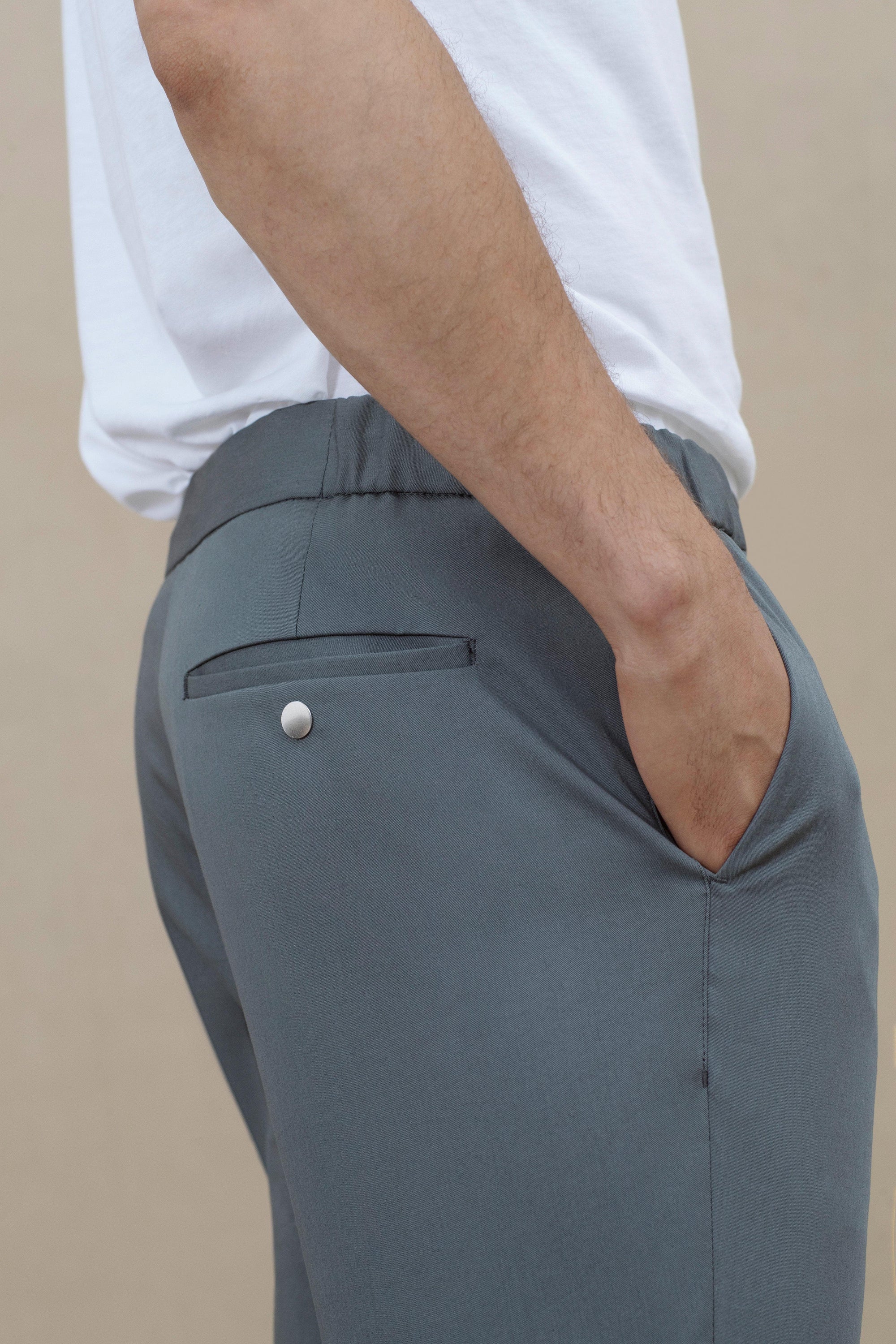 The 24 Trouser || Powder Grey | Stretch Cotton