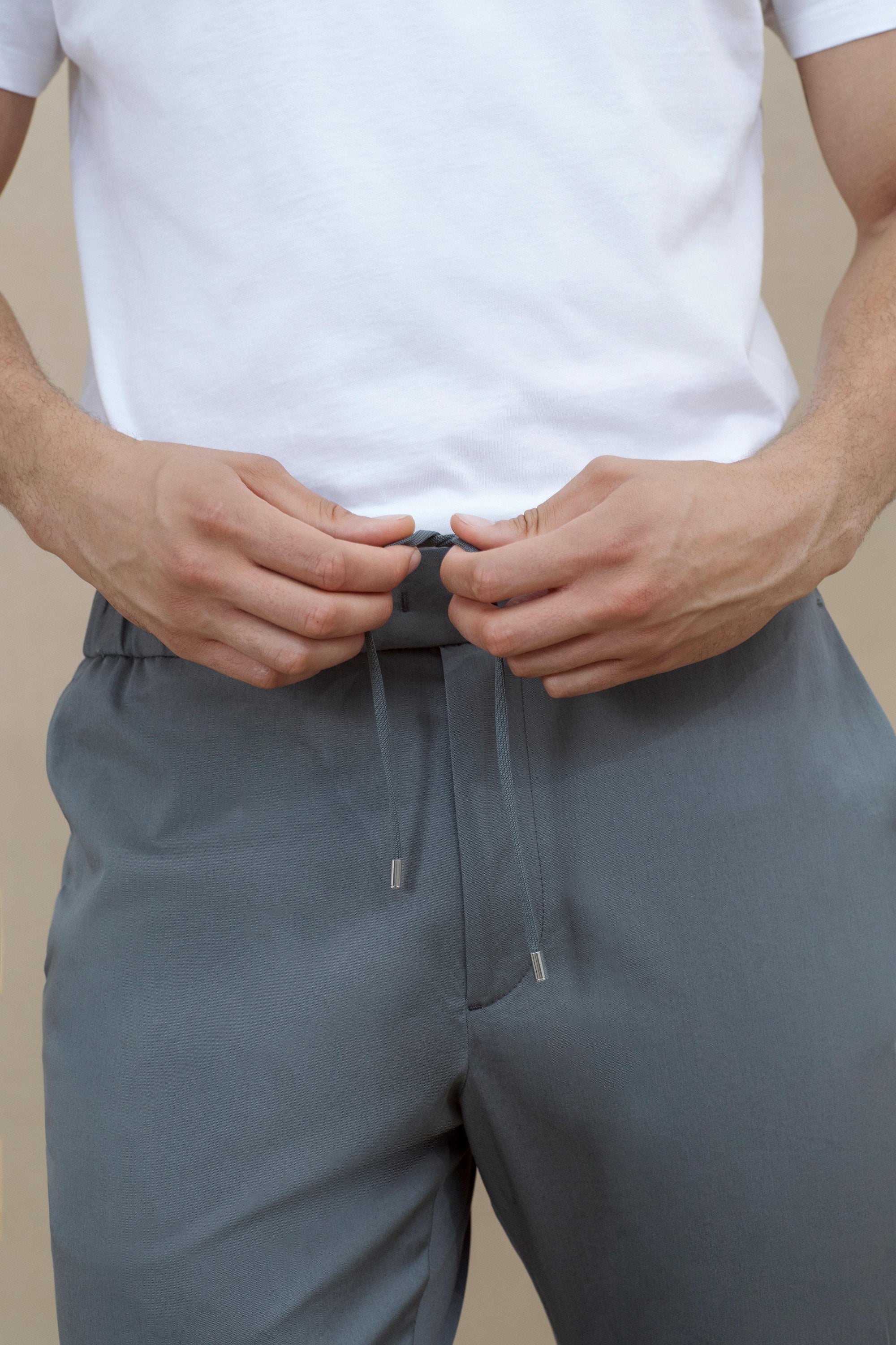 The 24 Trouser || Powder Grey | Stretch Cotton