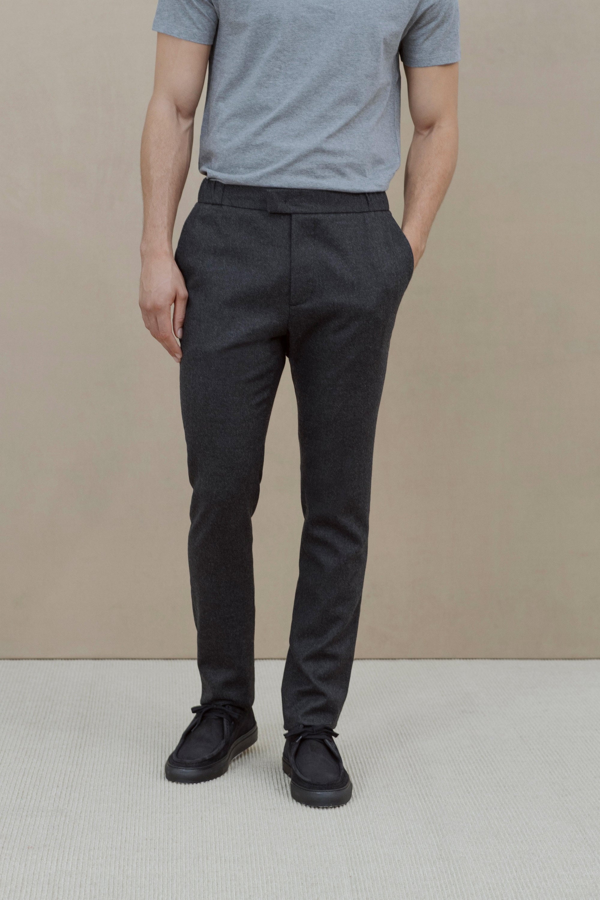 [V1] The 24 Trouser Wool || Charcoal | Wool Flannel