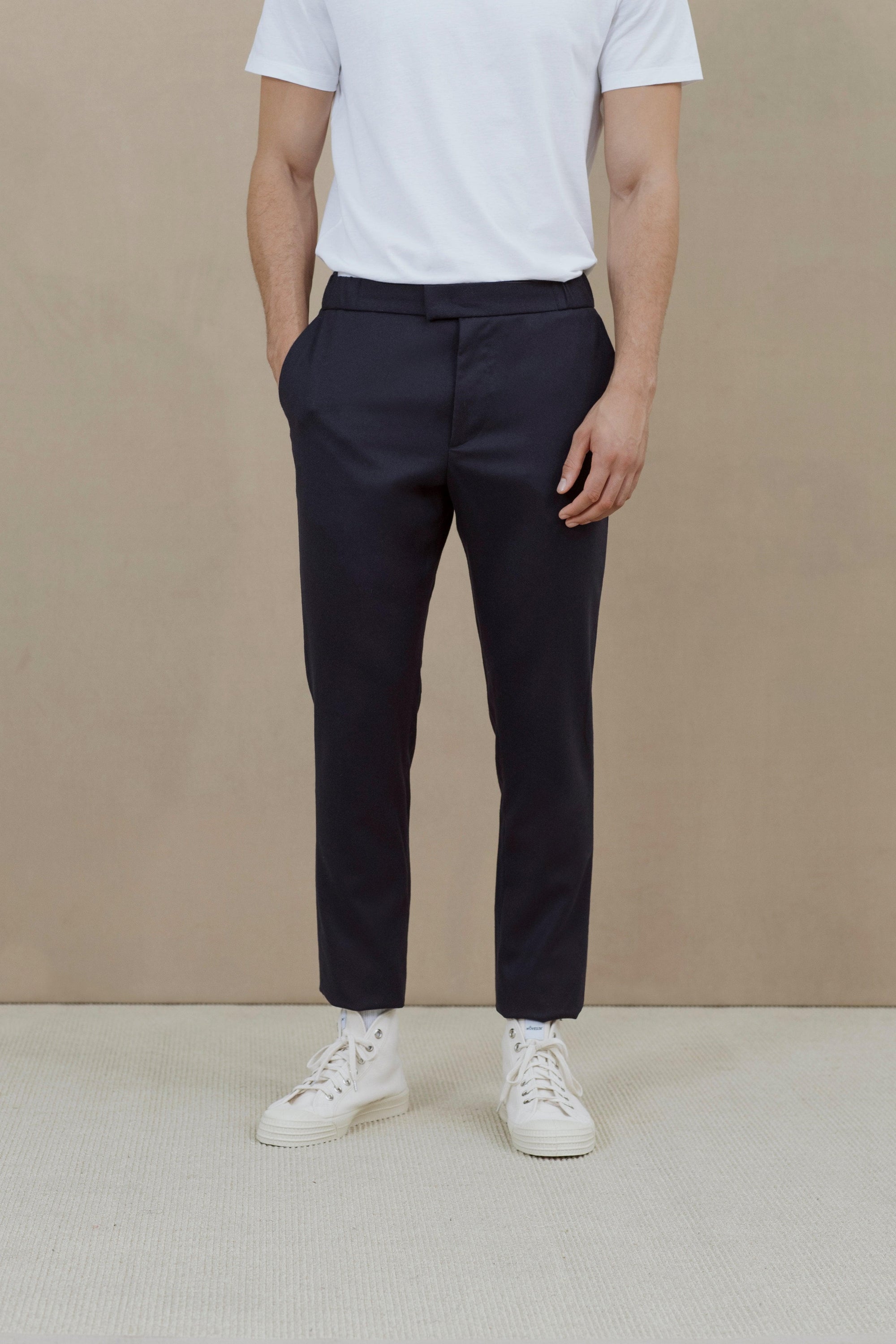 [V1] The 24 Trouser Wool || Navy | Wool Flannel