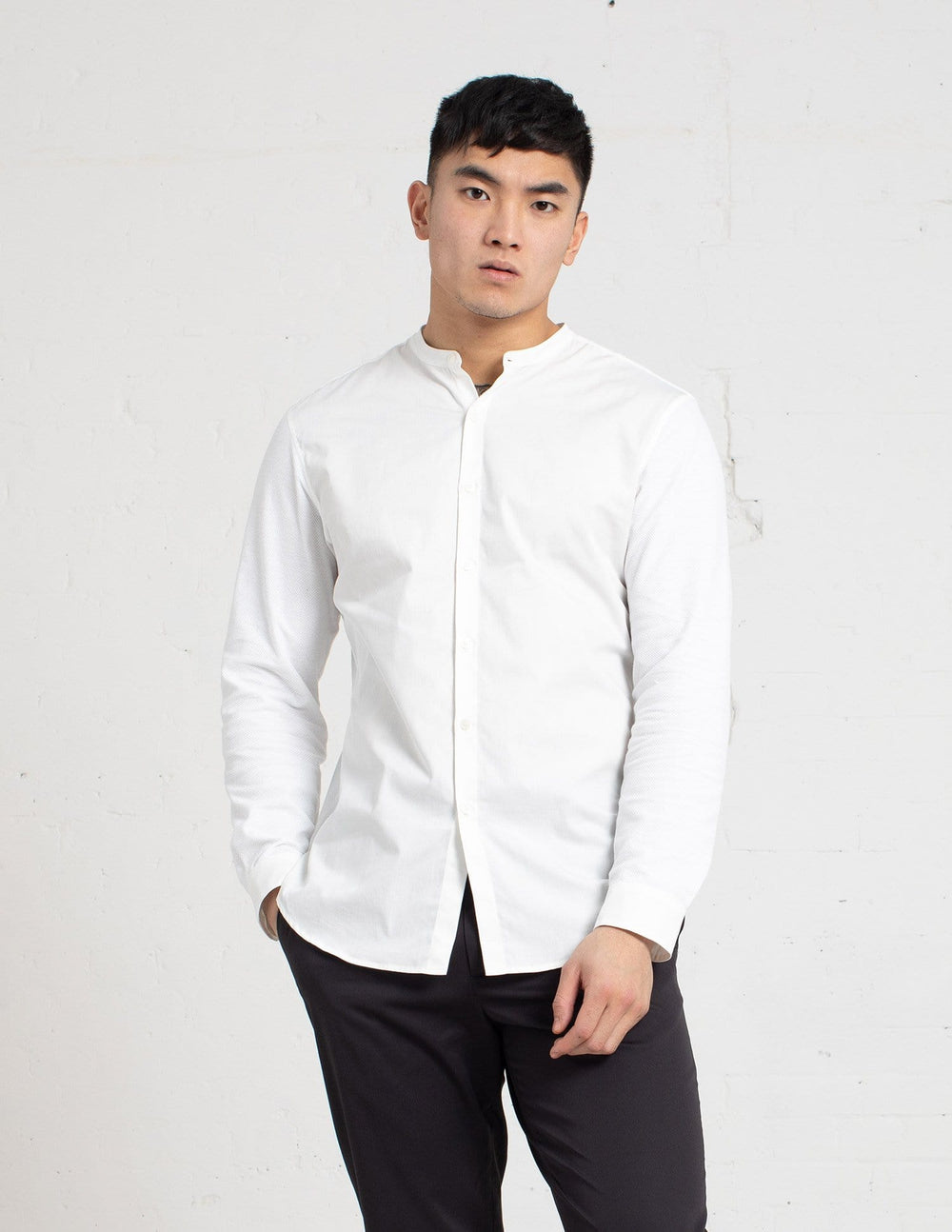 The Evening Shirt || White | Collarless