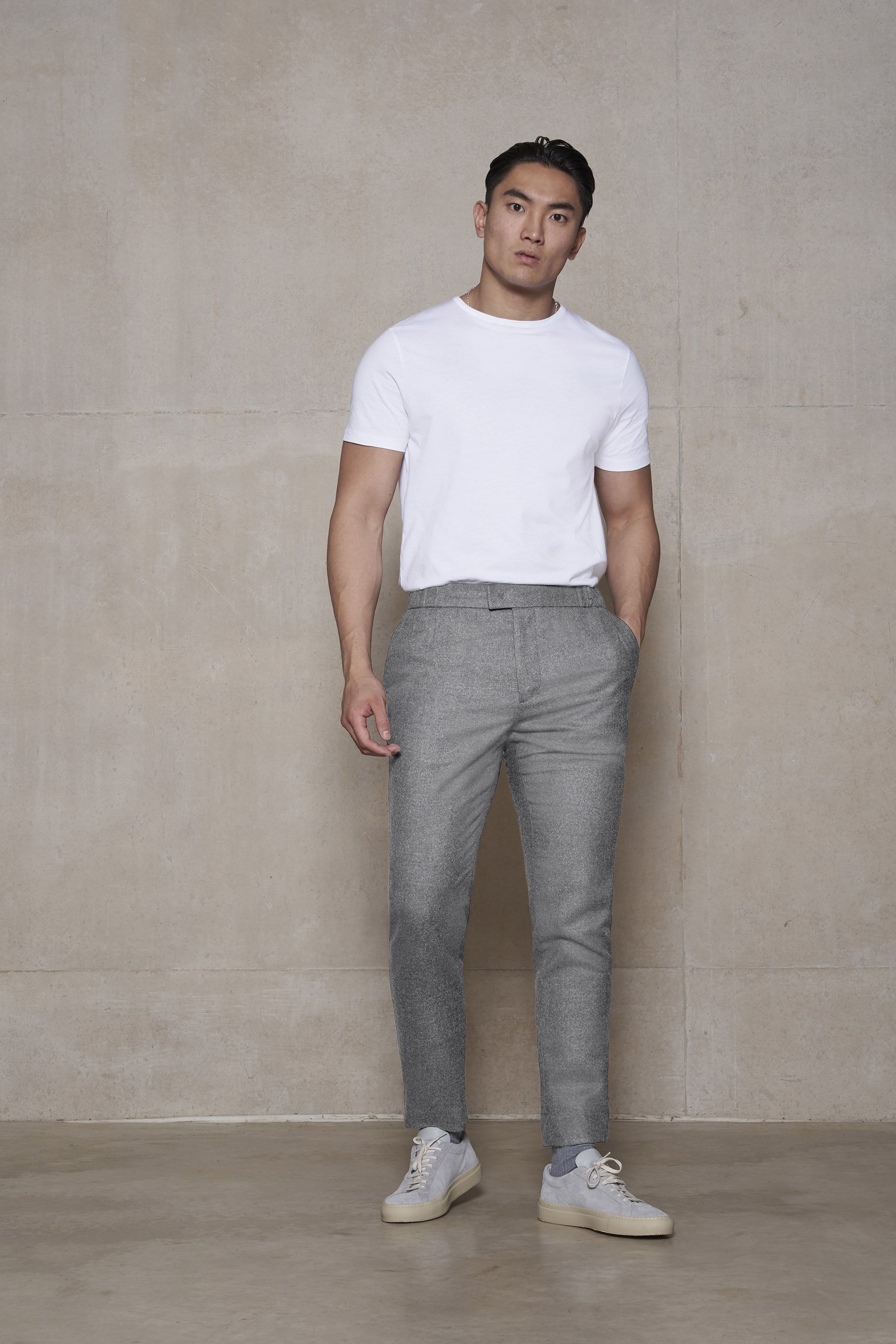 The 24 Trouser Wool || Light Grey | Wool Flannel