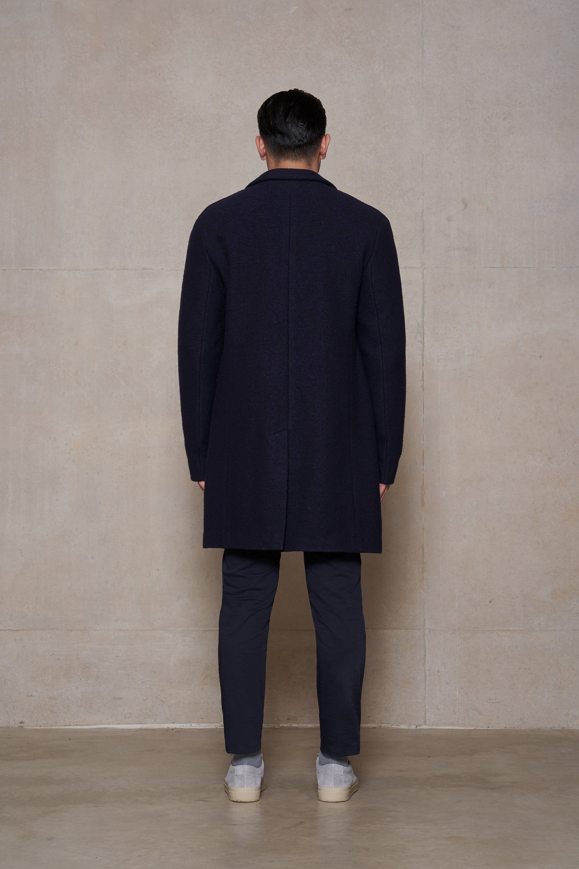 CONCEPT Wool Coat || Navy | Boiled Wool Jersey