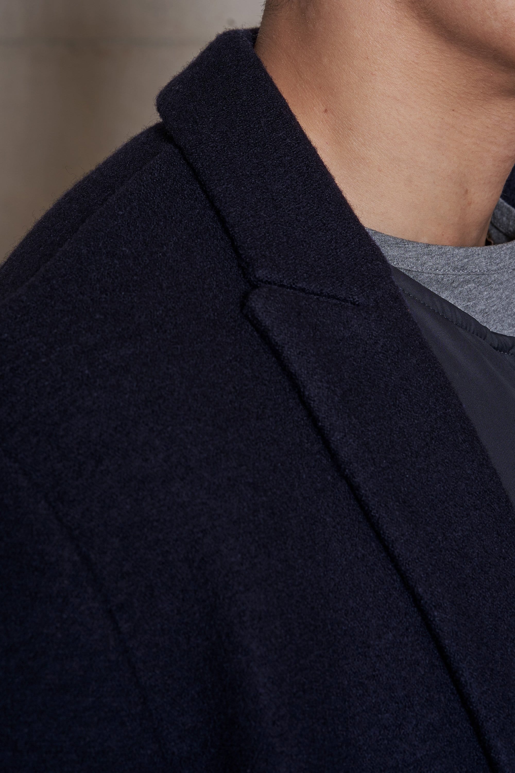 CONCEPT Wool Coat || Navy | Boiled Wool Jersey