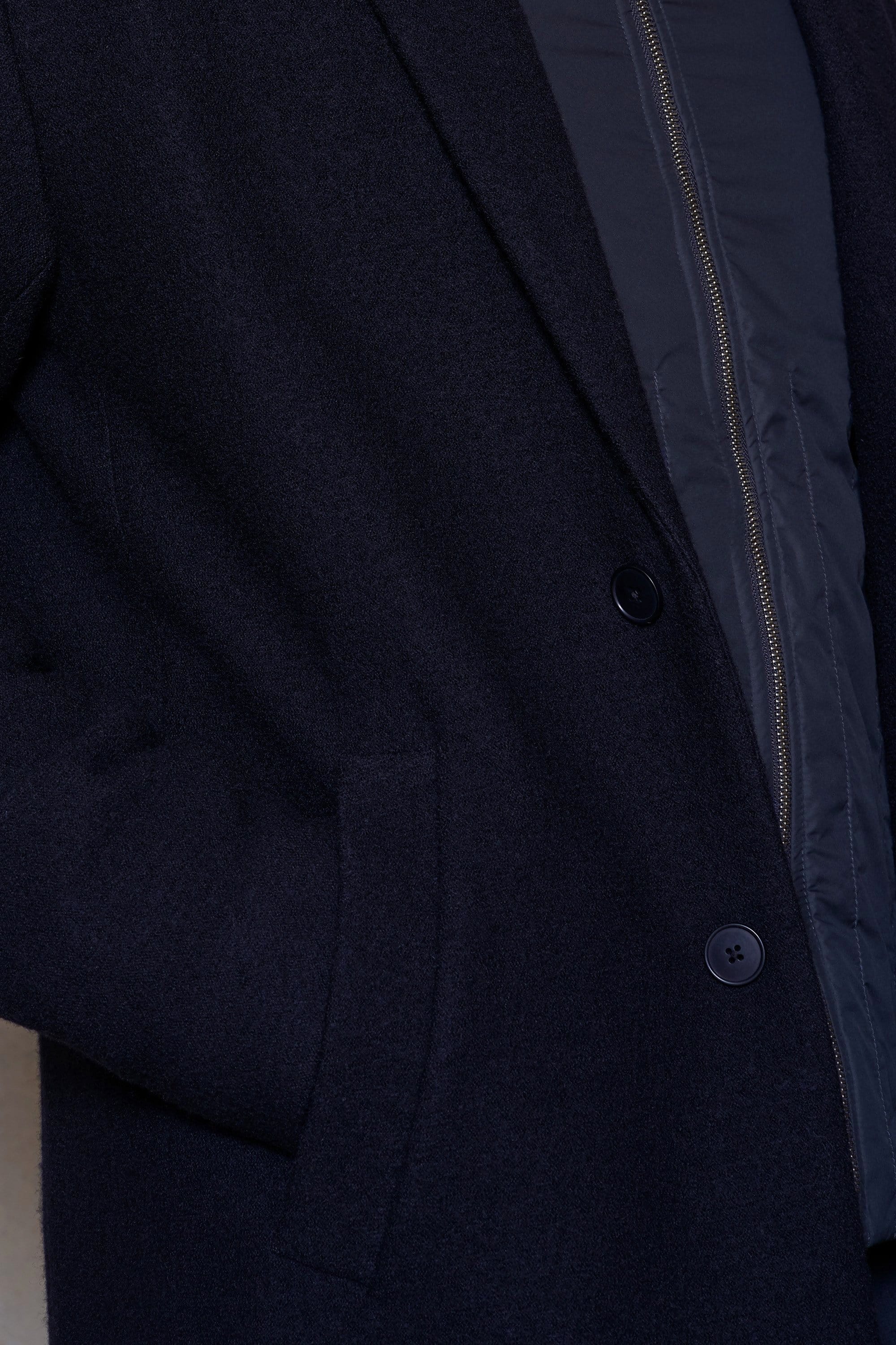 CONCEPT Wool Coat || Navy | Boiled Wool Jersey