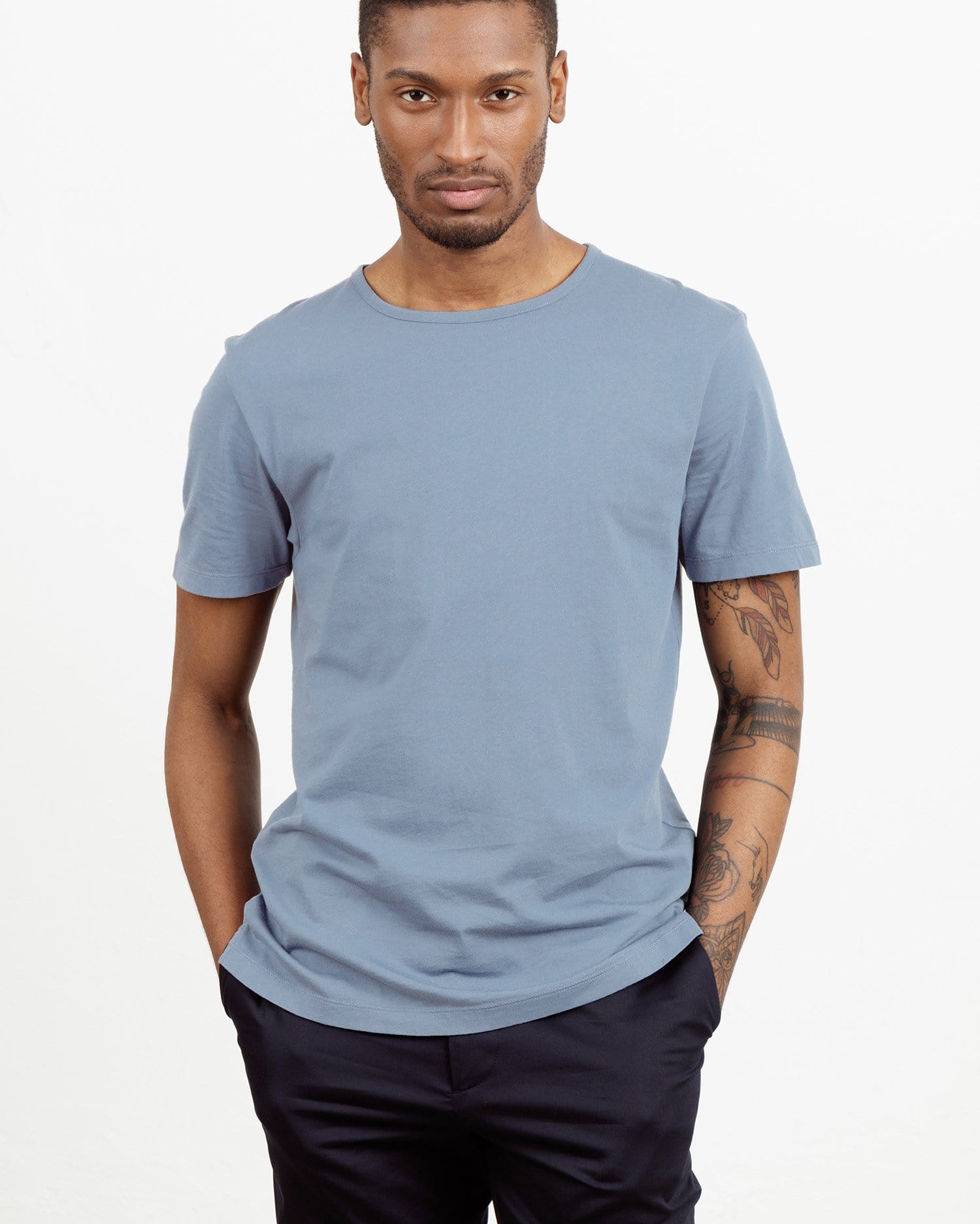 The Tailored Tee || Dusty-Blue | Supima Cotton