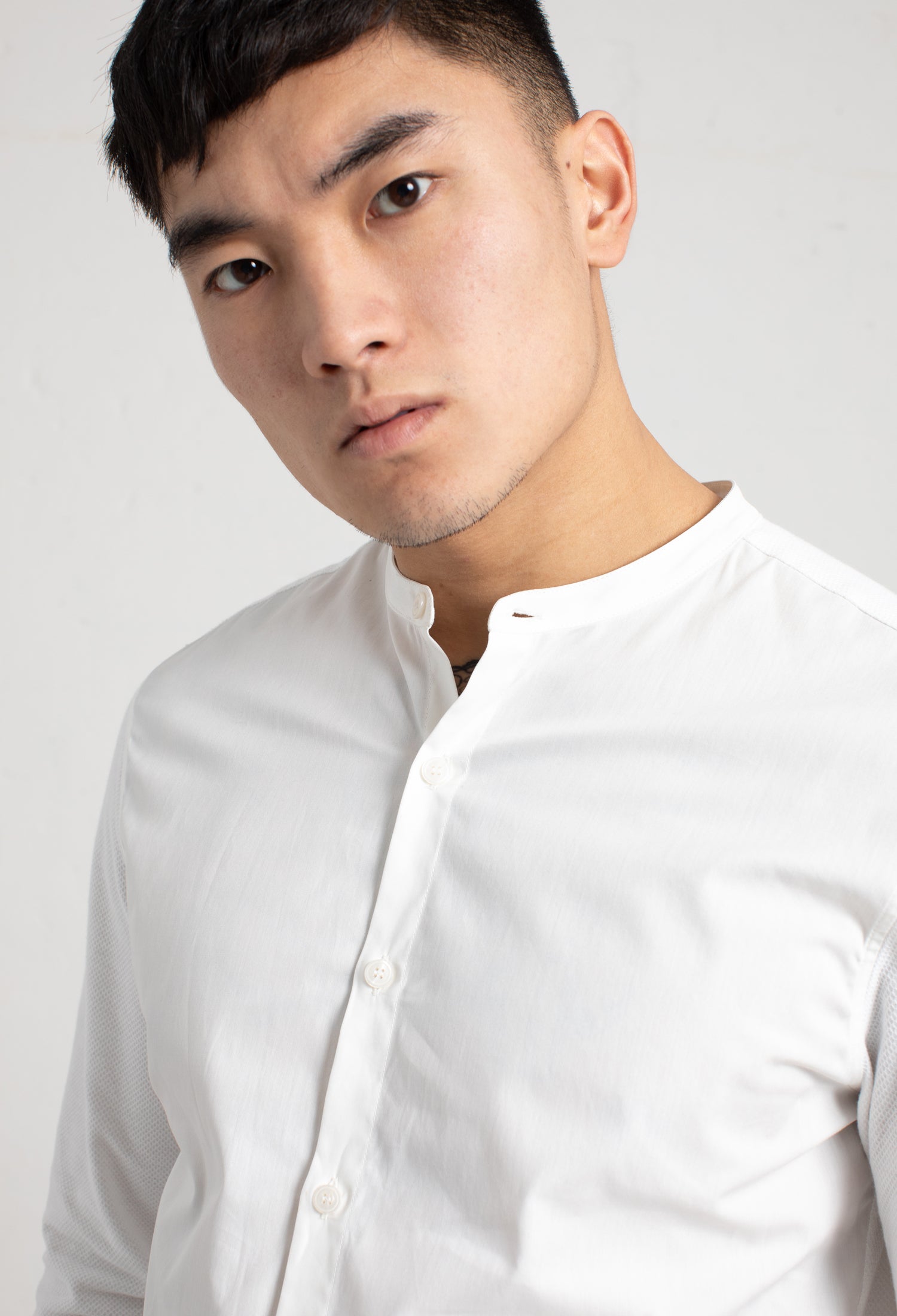 The Evening Shirt || White | Collarless